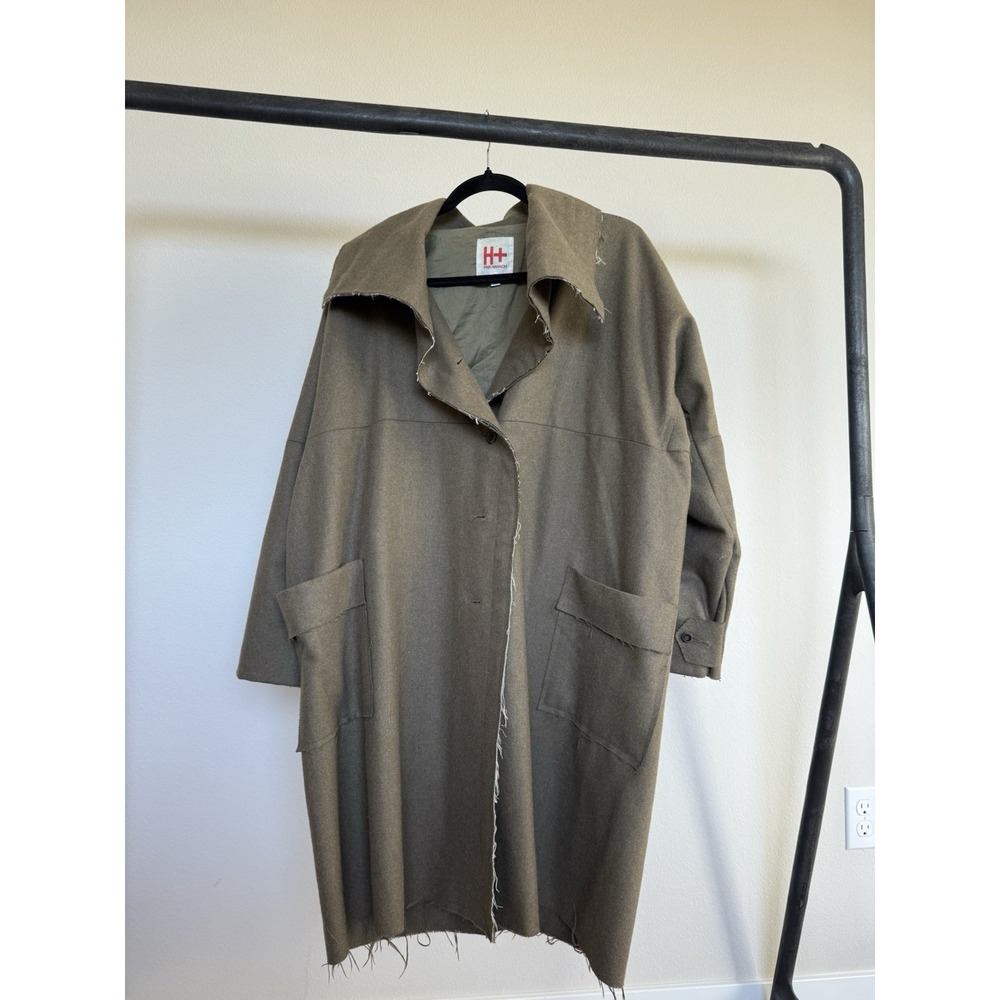 H+ Par Hannoh Deconstructed Wool Oversized‎ Coat Avant-Garde Minimalist SZ 38